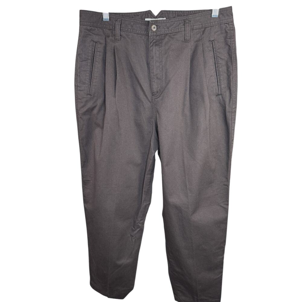 Mountain Lake Womens Brown Pleated Cotton Pants Size 14 Casual Chino Trousers